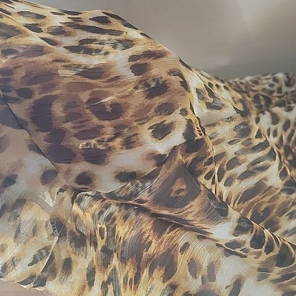NEW Naven Leopard S M Modest Flowy Long A Line Chiffon Sheer Flare Maxi Skirt - Picture 10 of 12